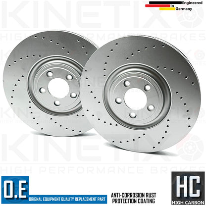 FOR JAGUAR XF 5.0 XFR-S V8 HIGH CARBON DRILLED FRONT BRAKE DISCS PAIR 380mm