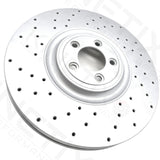 FOR JAGUAR 5.0 XKR XKR-S FRONT CROSS DRILLED BRAKE DISCS MINTEX PADS SET 380mm