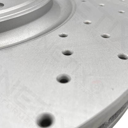 FOR JAGUAR XF 5.0 XFR-S V8 HIGH CARBON DRILLED FRONT BRAKE DISCS PAIR 380mm