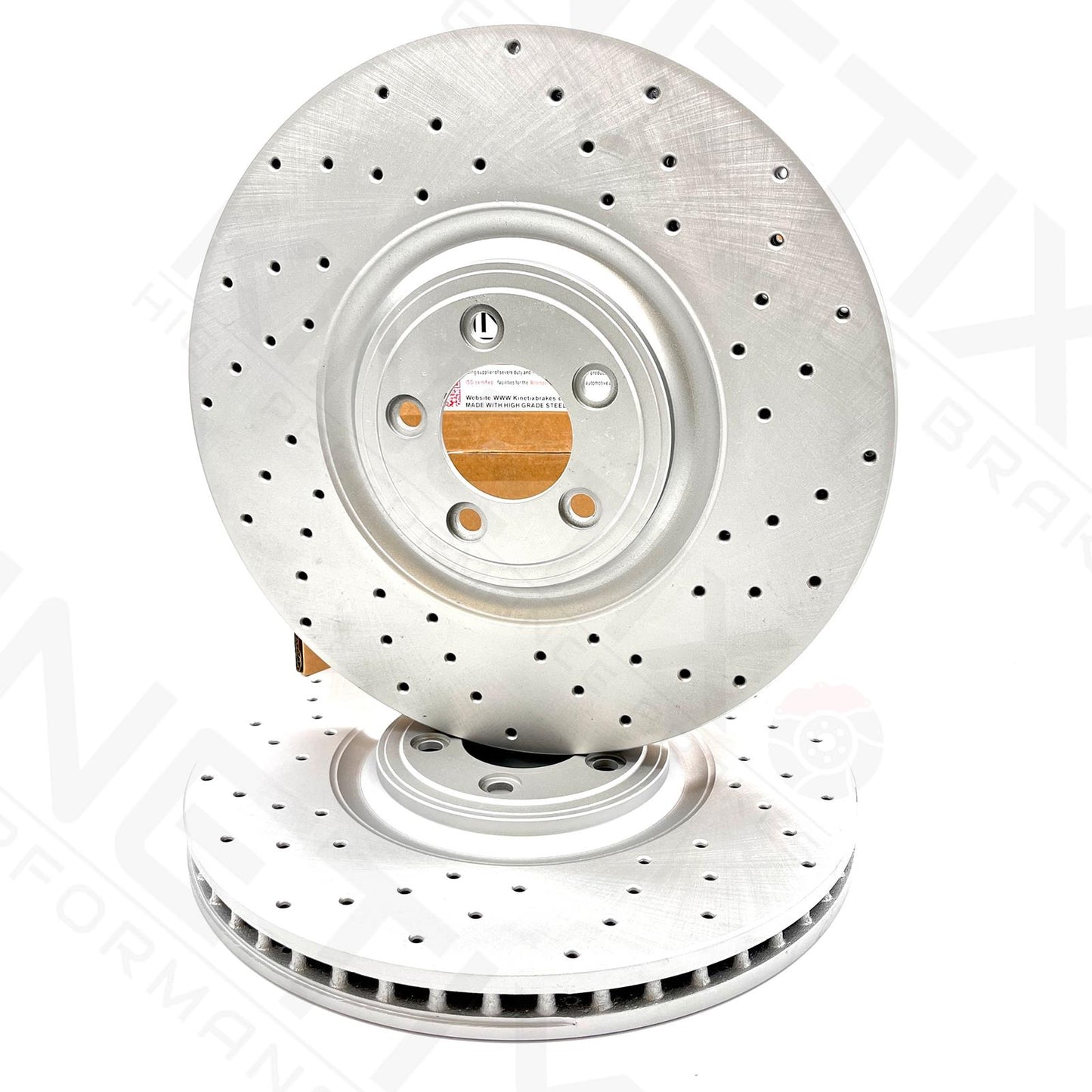 FOR JAGUAR XF 5.0 XFR-S V8 HIGH CARBON DRILLED FRONT BRAKE DISCS PAIR 380mm