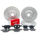FOR JAGUAR XFR-S XKR-S XJR 5.0 V8 DRILLED FRONT REAR BRAKE DISCS MINTEX PADS