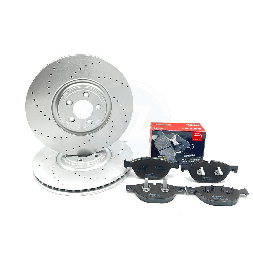 FOR JAGUAR F-TYPE XFR-S XKR XKR-S XJR SVR 5.0 FRONT BRAKE DISCS APEC PADS 380mm