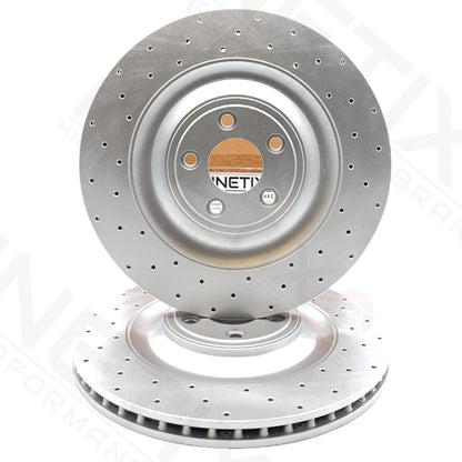 FOR JAGUAR F-TYPE 5.0 SVR FRONT REAR DRILLED PERFORMANCE BRAKE DISCS 380mm 376mm