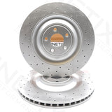 FOR JAGUAR XF XFR-S XJ SCV8 XKR XKR-S REAR DRILLED PERFORMANCE BRAKE DISCS 376m