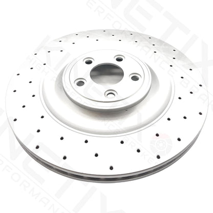FOR JAGUAR XFR-S FRONT REAR CROSS DRILLED PERFORMANCE BRAKE DISCS 380mm 376mm