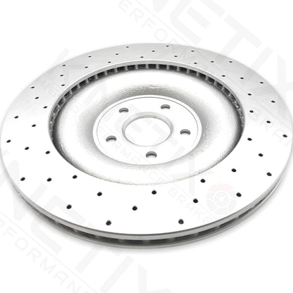 FOR JAGUAR XF XFR-S XJ SCV8 XKR XKR-S REAR DRILLED PERFORMANCE BRAKE DISCS 376m