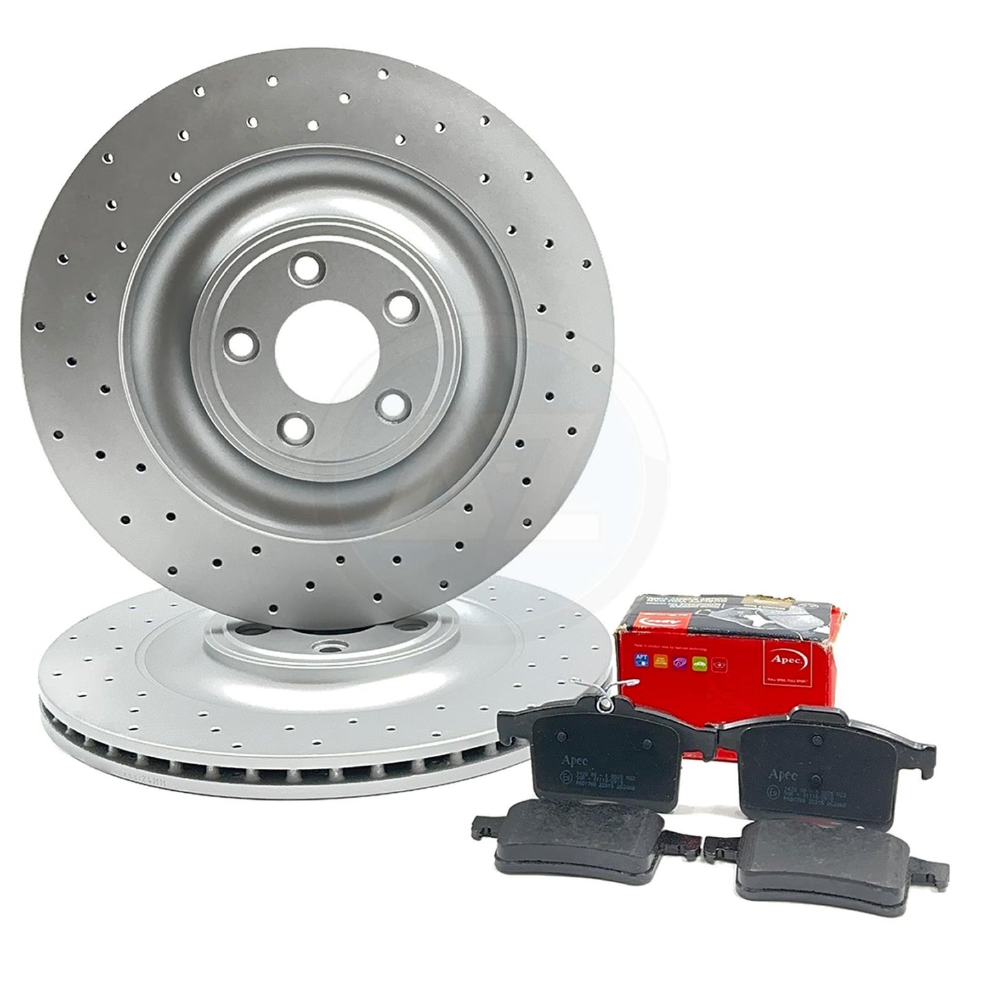FOR JAGUAR F TYPE 400 V6 DRILLED PERFORMANCE REAR BRAKE DISCS PADS 376mm X 26mm