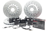 FOR BMW M2 M3 M4 FRONT & REAR CROSS DRILLED BRAKE DISCS BREMBO PADS WEAR SENSORS