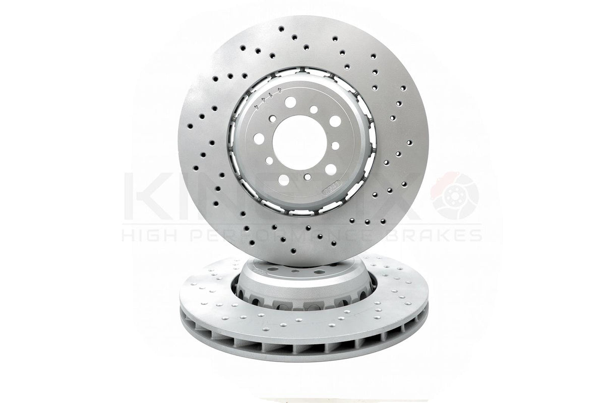 FOR BMW M4 F82 FRONT LEFT RIGHT DRILLED BRAKE DISCS TEXTAR PADS + SENSOR 380mm