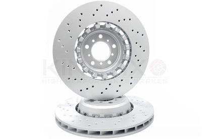 FOR BMW M4 F82 FRONT LEFT RIGHT DRILLED BRAKE DISCS TEXTAR PADS + SENSOR 380mm