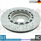 FOR BMW M3 F80 REAR LEFT RIGHT DRILLED BRAKE DISCS MINTEX PADS & WIRE 370mm