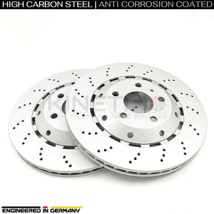 FOR AUDI RS4 B7 (2006-2008) DRILLED REAR BRAKE DISCS BREMBO PADS 324mm