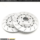 FOR AUDI RS4 B7 (06-08) DRILLED FRONT REAR BRAKE DISCS BREMBO PADS 365mm 324mm