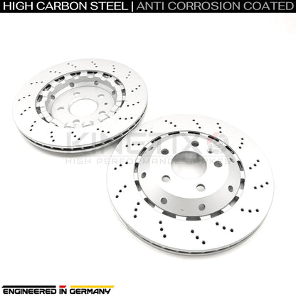 FOR AUDI RS4 B7 (2006-2008) DRILLED REAR BRAKE DISCS BREMBO PADS 324mm