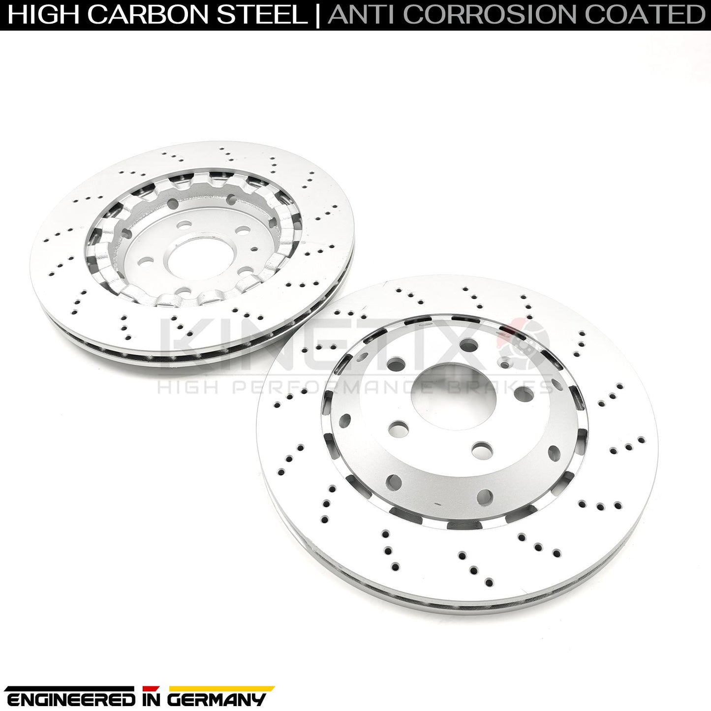 FOR AUDI RS4 B7 (2006-2008) DRILLED FRONT REAR BRAKE DISCS 365mm 324mm COATED