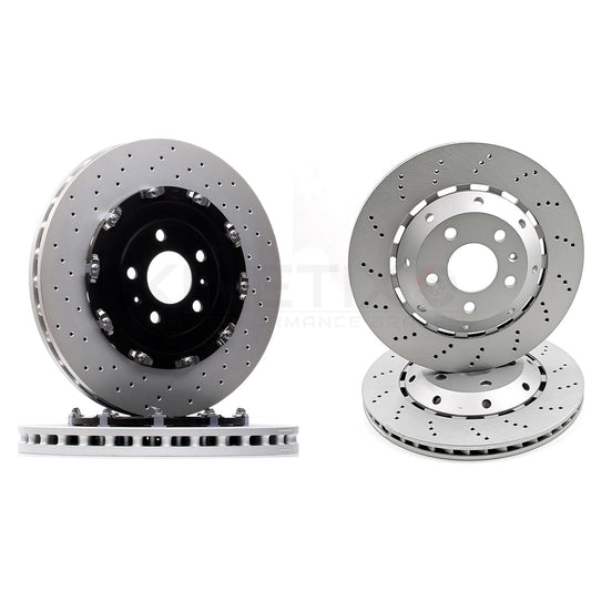 FOR AUDI RS4 B7 (2006-2008) DRILLED FRONT REAR BRAKE DISCS 365mm 324mm COATED
