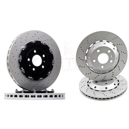 FOR AUDI RS4 B7 (06-08) DRILLED FRONT REAR BRAKE DISCS BREMBO PADS 365mm 324mm