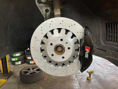 FOR AUDI RS3 8P 2011-2012 FRONT BRAKE DISCS RACING PADS SENSORS 370mm
