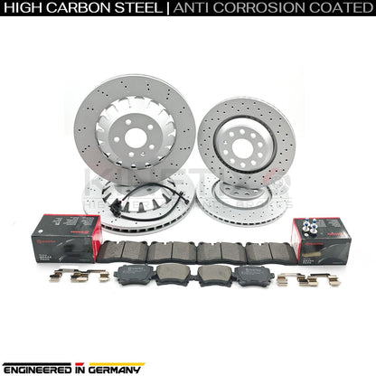 FOR AUDI RS3 8P 2011-2012 FRONT REAR BRAKE DISCS BREMBO PADS 370mm 310mm FR/RR