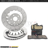 FOR AUDI RS3 8P 2011-2012 FRONT DRILLED BRAKE DISCS BREMBO PADS 370mm 8P0615301C