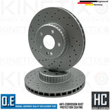 FOR MERCEDES C180d AMG SPORT BONDED FRONT BRAKE DISCS PADS WEAR SENSOR 318mm