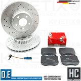 FOR MERCEDES C-CLASS C200d AMG SPORT FRONT BRAKE DISCS TRW PADS SENSOR 318mm