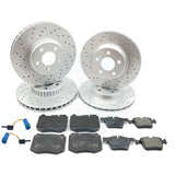 FOR MERCEDES C220d C250d AMG SPORT FRONT REAR BRAKE DISCS PADS WIRES 318mm 300mm