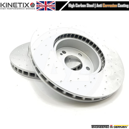 FOR MERCEDES C CLASS AMG W205 FRONT BONDED BRAKE DISCS MINTEX PADS WIRE SENSOR