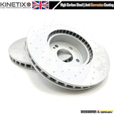 FOR MERCEDES C180d AMG SPORT BONDED FRONT BRAKE DISCS MINTEX PADS SENSOR 318mm