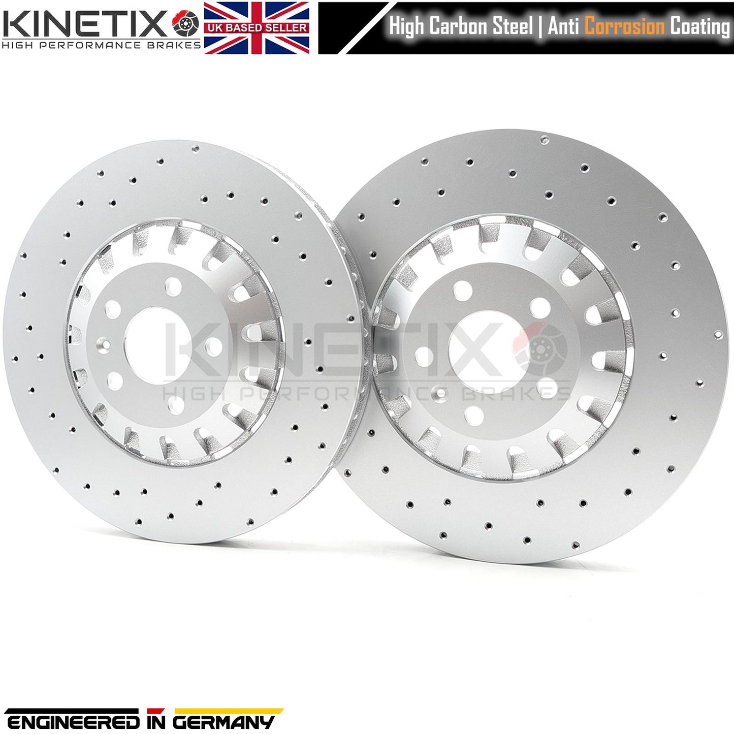 FOR AUDI S4 TDI B9 FRONT DRILLED PERFORMANCE BRAKE DISCS PADS SENSORS 375mm