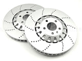 FOR AUDI Q7 Q8 45 TDI 50 TDI CROSS DRILLED FRONT BRAKE DISCS PAIR 375mm COATED