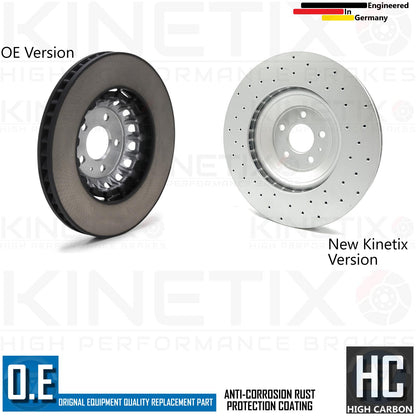 FOR AUDI S4 S5 S6 S7 DRILLED FRONT REAR BRAKE DISCS PADS SENSORS 375mm 350mm