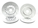 FOR AUDI Q7 Q8 E-TRON DRILLED FRONT REAR BRAKE DISCS BREMBO PADS 375mm 350mm
