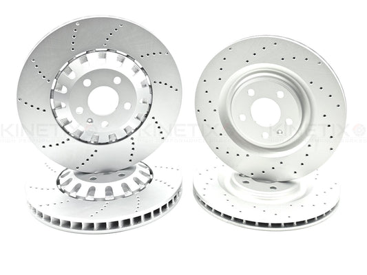 FOR AUDI Q7 Q8 E-TRON S4 S5 S6 S7 SQ5 DRILLED FRONT REAR BRAKE DISCS 375mm 350mm