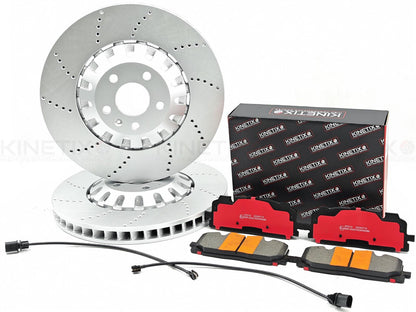 FOR AUDI S4 TDI B9 FRONT DRILLED PERFORMANCE BRAKE DISCS PADS SENSORS 375mm