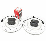 FOR AUDI SQ7 SQ8 VW TOUAREG R DRILLED REAR BRAKE DISCS BREMBO PADS SENSORS 350mm