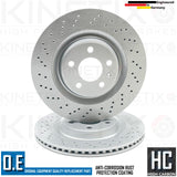 FOR AUDI A8 2.0 TFSI 3.0 TDI TFSI D4 DRILLED REAR BRAKE DISCS APEC PADS 330mm
