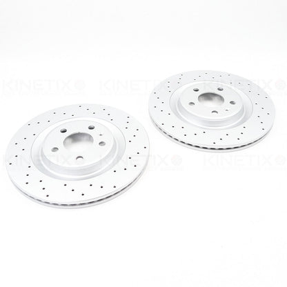 FOR AUDI Q5 2.0 TDI FRONT REAR DRILLED BRAKE DISCS PADS SENSORS 350mm 330mm