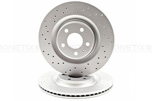 FOR PORSCHE MACAN 2.0 3.0 VW TOUAREG DRILLED REAR BRAKE DISCS PAIR 330mm