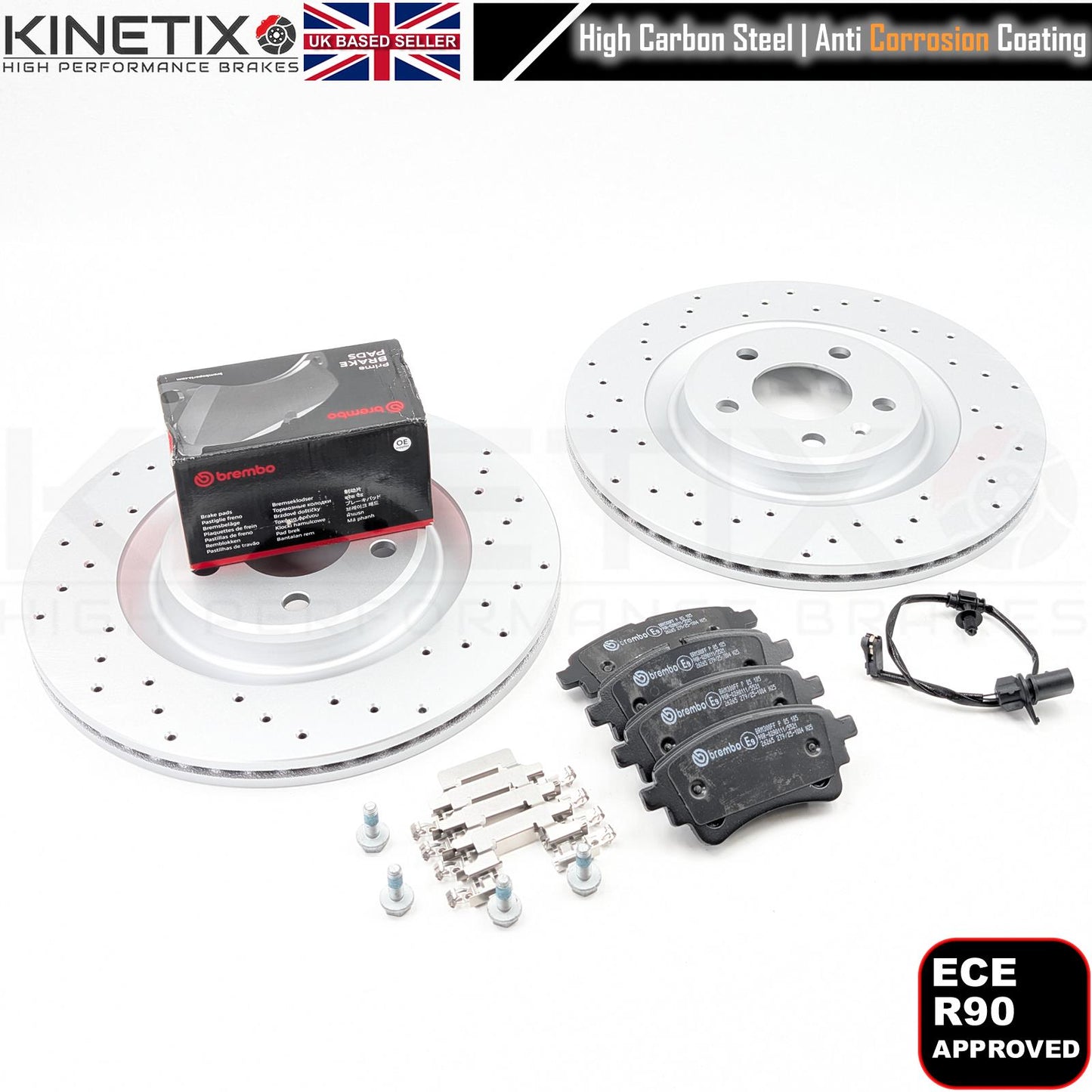 FOR AUDI S4 B9 S5 F5x SQ5 FYB FYT SPORTBACK REAR BRAKE DISCS BREMBO PADS 330mm
