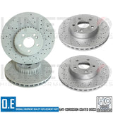 FOR MERCEDES C E CLASS AMG SPORT FRONT REAR DRILLED BRAKE DISCS 342mm 300mm