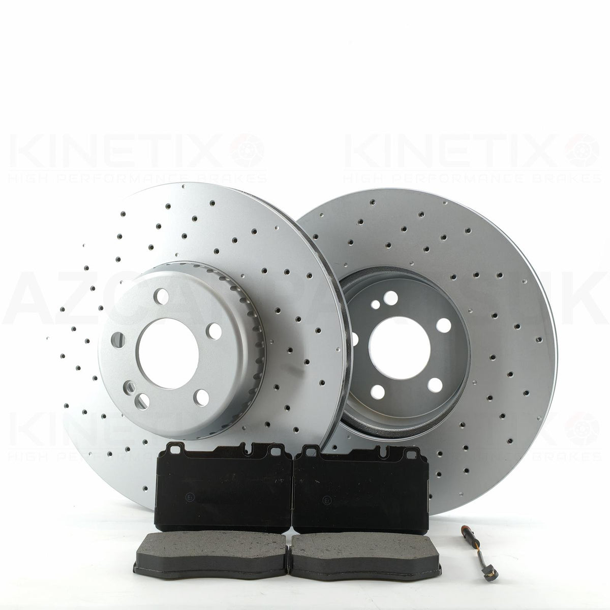 FOR MERCEDES E300 AMG SPORT DRILLED PERFORATED FRONT BRAKE DISCS PADS SENSOR 342mm