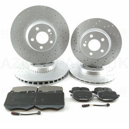 FOR MERCEDES C220d E220d C250d E250d AMG SPORT FRONT REAR BRAKE DISCS PADS WIRES