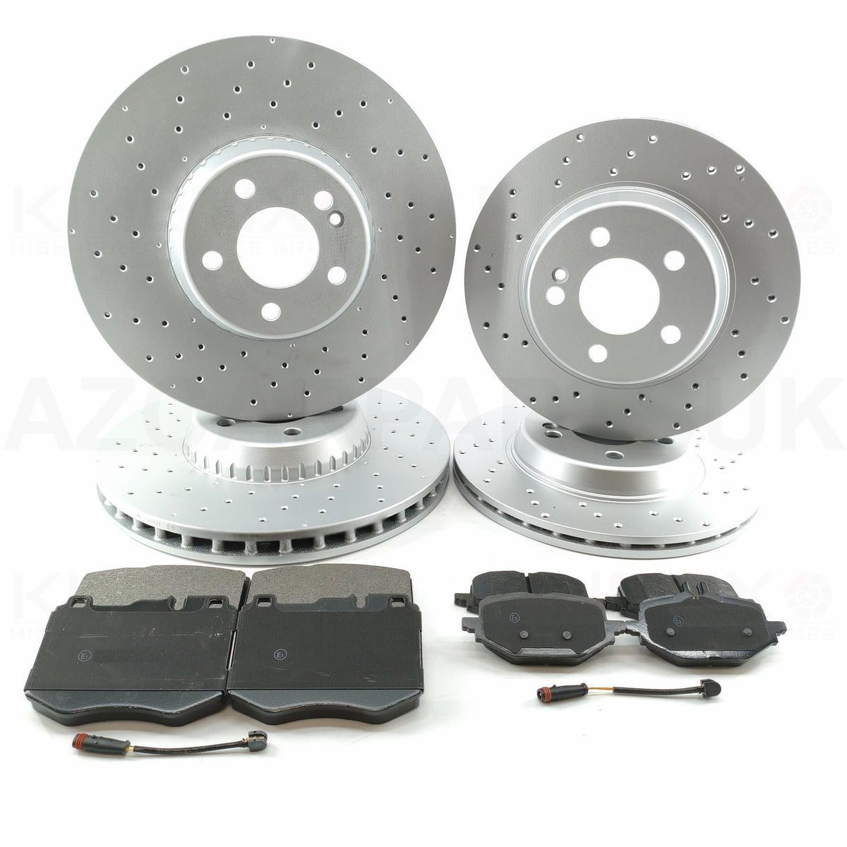 FOR MERCEDES C300 C300d C300e E300d E300 AMG SPORTS FRONT REAR BRAKE DISCS PADS SENSORS 342mm 300mm