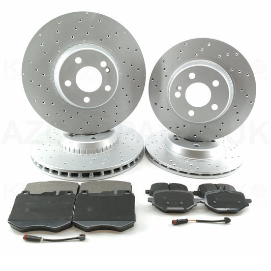 FOR MERCEDES C300 C300d C300e E300d E300 AMG SPORTS FRONT REAR BRAKE DISCS PADS SENSORS 342mm 300mm