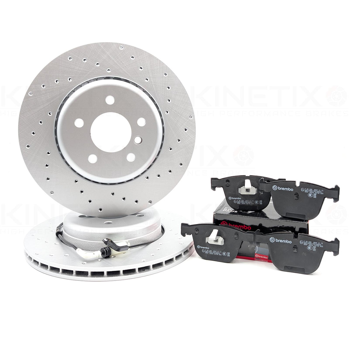 FOR BMW 6 SERIES M SPORT E63 E64 DRILLED REAR BRAKE DISCS BREMBO PADS & SENSOR