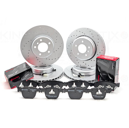 FOR BMW 530d 535d 645Ci M SPORT E6x FRONT REAR BRAKE DISCS BREMBO PADS SENSORS
