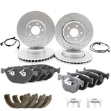 FOR BMW 535d 550i 635d 650i DRILLED FRONT REAR BRAKE DISCS PADS WIRE SENSORS