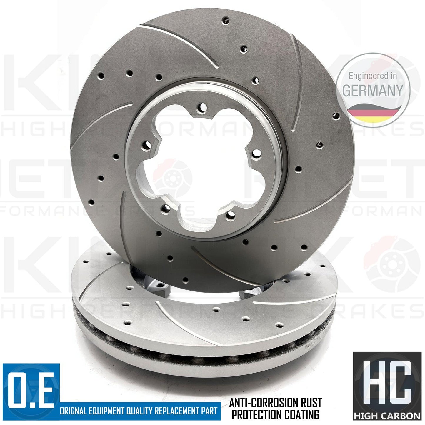 FOR FORD TRANSIT CUSTOM 2.2 TDCi DRILLED GROOVE FRONT BRAKE DISCS PADS 288mm