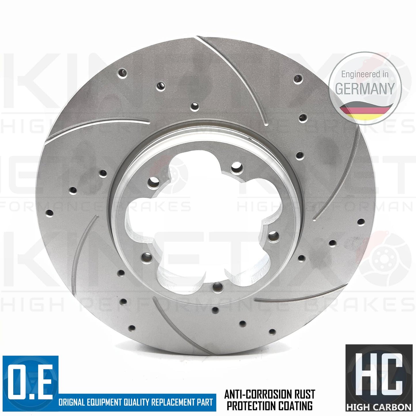 FOR FORD TRANSIT CUSTOM 2.2 TDCI 12-16 DRILLED GROOVED FRONT BRAKE DISCS PAIR
